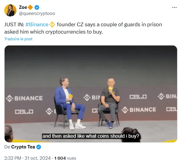 Binance Blockchain Week : première réapparition publique de Changpeng « CZ » Zhao