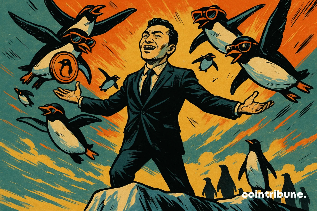 Crypto : PENGU explose de 31 % après ce message inattendu de Justin Sun