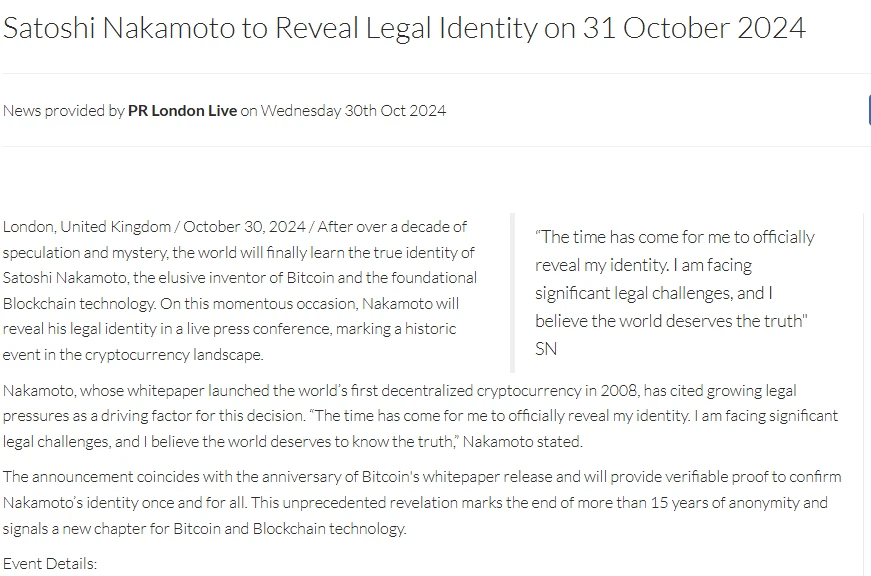 Pengumuman Besar 31 Oktober Misteri Identitas Satoshi Nakamoto Siap Terungkap