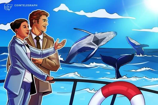 イーサリアムのクジラ　価格調整の中で26万ETHを追加取得　最高値への回復期待高まる